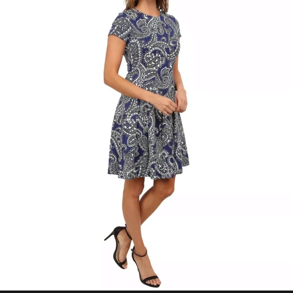 MICHAEL Michael Kors Blue and White Paisley Dress